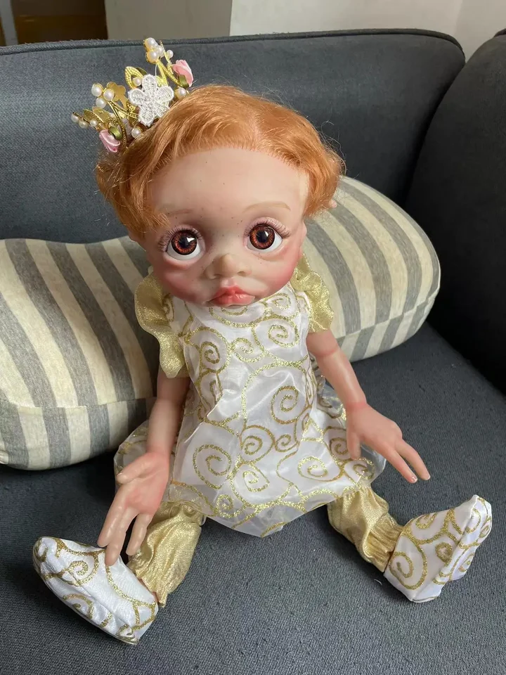 17 palcov Reborn Fairy Elf dieťa Tinky už maľované hotová bábika celé telo mäkký silikón zbierka umenia bábika