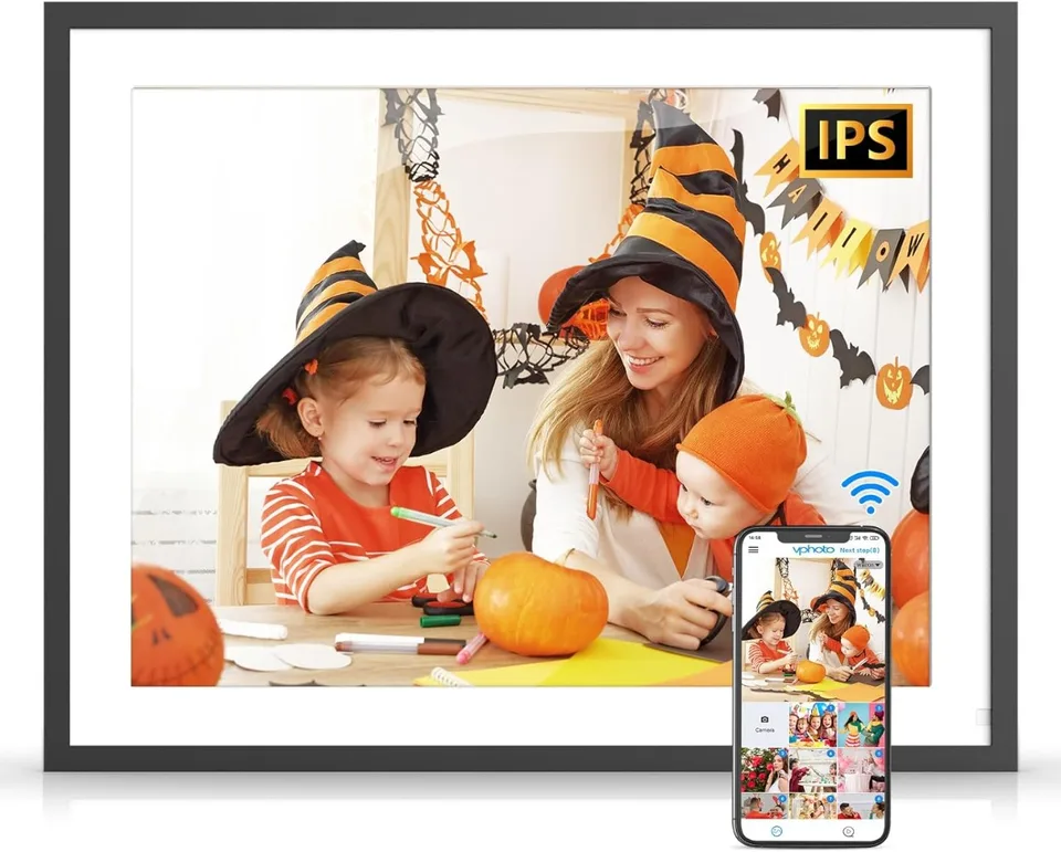 17-palcový digitálny fotografický rámec veľký-digitálny fotorámik 32 GB, Dual-Wifi Electronic Digital Photo Rámy, dotyková obrazovka IPS