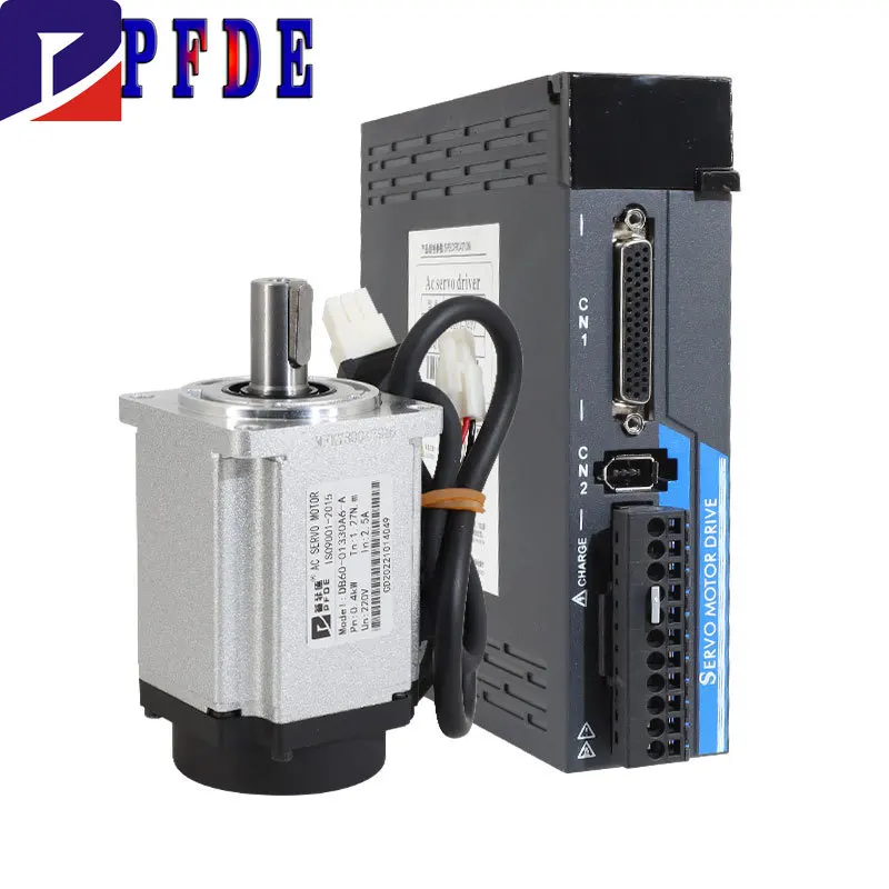 17bitový prírastkový kódovač AC220V 750W Servo Motor 2,4nm 3000 ot / min alebo 1KW AC Servo Motor 3,2 NM 3000 ot / min s ovládačom AC220V CNC