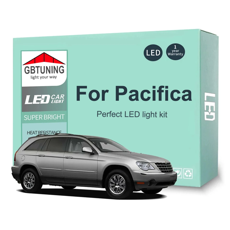 17ks LED interiérové ​​žiarovky Doplnky pre Chrysler Pacifica 2003 2004 2005 2006 2007 2008