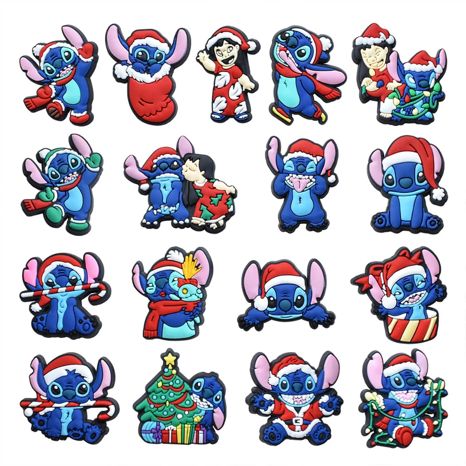 17ks/set Disney Stitch Shops Charms Appress Doplnky Fit zachovávania zákruty backpck