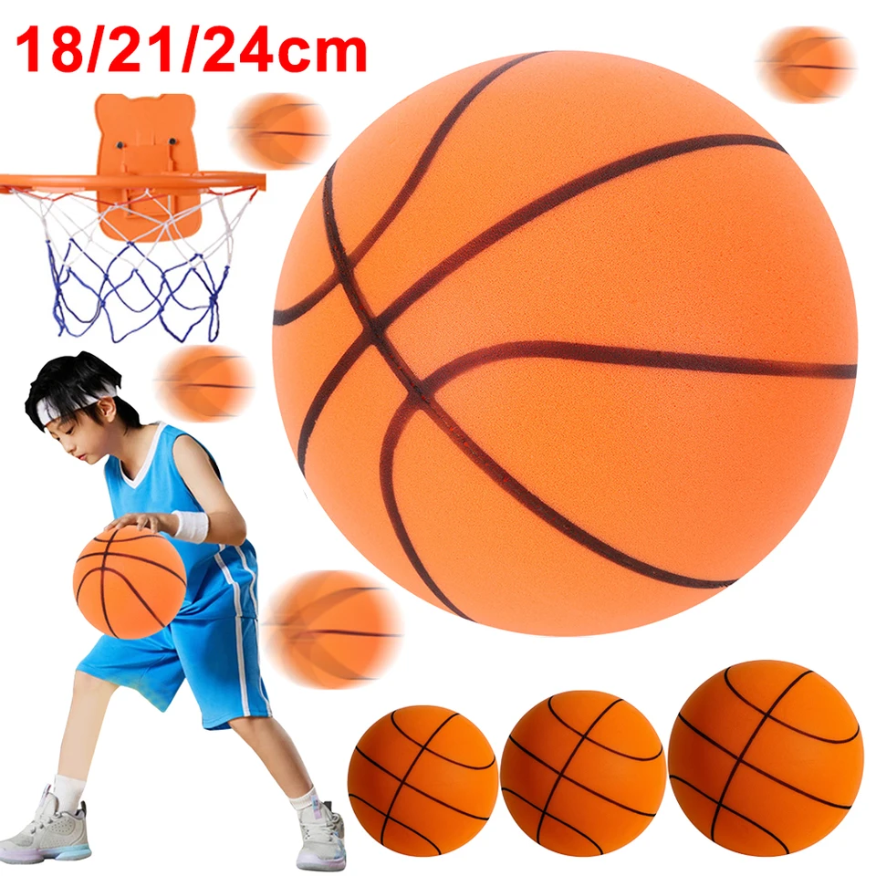 18/11/24 cm tiché basketbalové vysokohorské mlčanie skákacích loptičiek Lightweight Dribbling Basketbal s obručou pre deti dospelých
