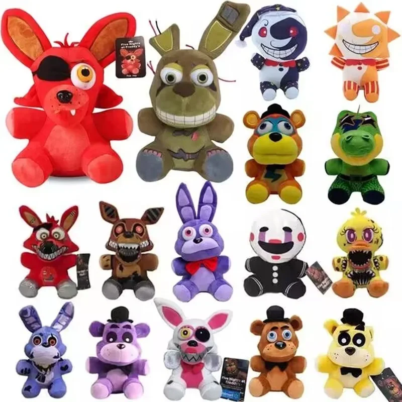 18 cm fnaf plyšové hračky kawaii freddys Animal Foxy Bonnie Bear Ribbit plnené plyšové hračky v plyšovom narodeninovom darček pre deti