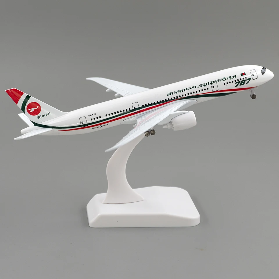 18 cm lietadlá Boeing 787 Bangladesh Airlines zliatiny lietadla B787 s modelom kolesa Hračky pre deti Detské darčeky pre zbierku