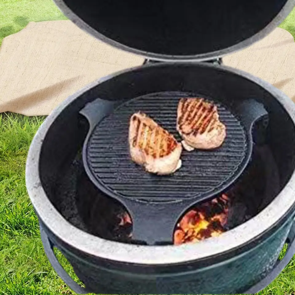 18 '' liatinový doskový setter gril Griddle Plate Pizza Stone BBQ Grill Príslušenstvo Gril Grill Part Teplo Deflektor pre Kamado Grill