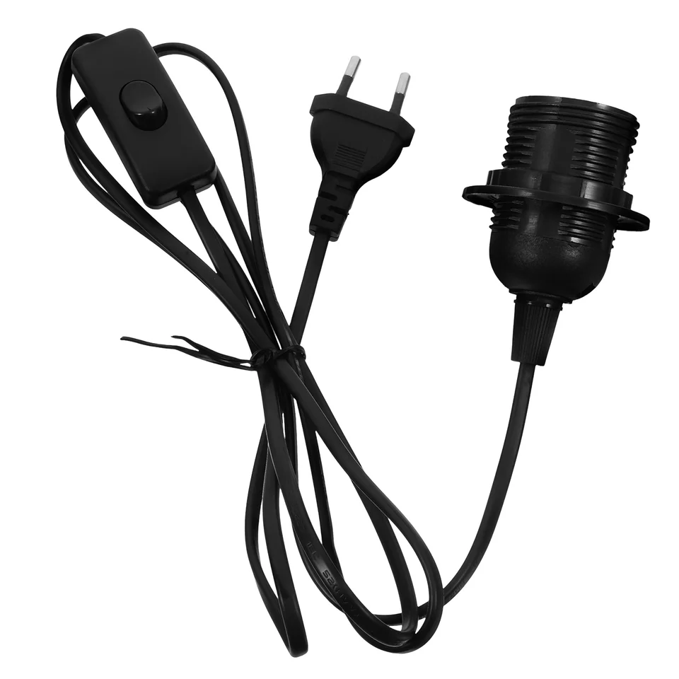 18 m predĺženia závesnej lampy prívesok Light Light kábel kábel E14 On/Off EU Plug (čierna)