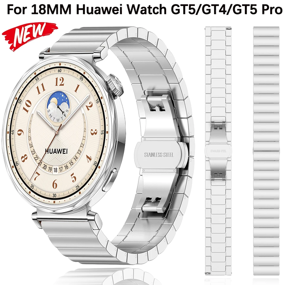 18 mm kovový remienok pre Huawei Watch GT5/GT4 41 mm inteligentné hodinky Vymeniteľný náramok pre Huawei Watch GT5 Pro 42 mm príslušenstvo pásu