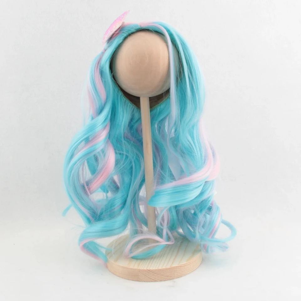 18 -palcové americké pletené cukrovinky Candy Fashion Doll Hair Hair Wig tepelne dlhé kučeravé vlasy DIY