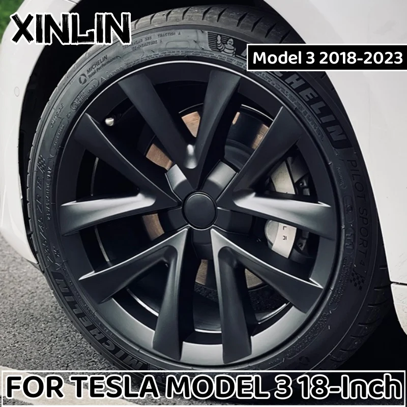 18-palcový kolesový uzáver Výmena výmeny Hubcap Automobilový uzáver kolies Úplné doplnky krytu ráfika pre model Tesla Model 3 2018-2023