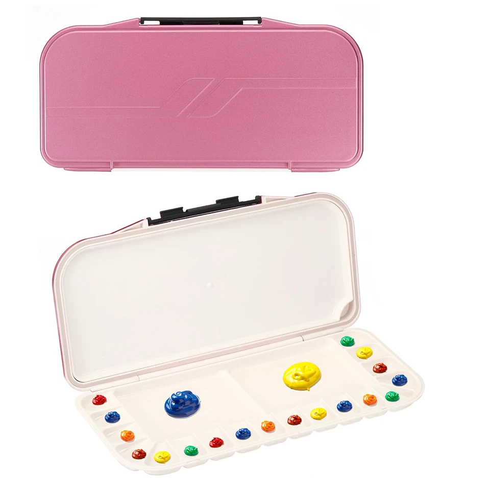18 studne Storage Box, vzduchotesné skladanie odnímateľného s 3 navyše paleta maľby pre akvarečný akrylový akrylový olej