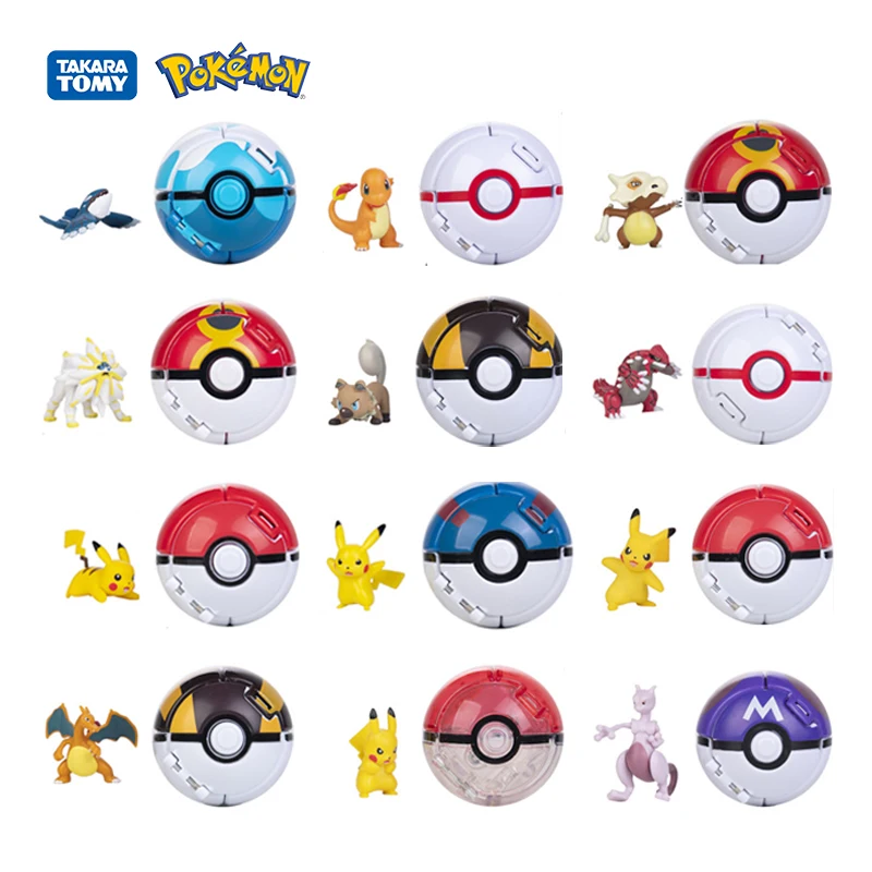 18 Štýl New Pokemon Pokeball Anime Action Figurse Pikachu Squirtle Pocket Monster Variant Pokémon Elf Ball Model Hračky pre deti darček