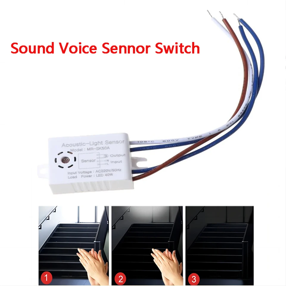 180-265V Zvukový hlasový senzor inteligentného detektora HOME Vylepšenie modulu Smart Switches Automatické zapnutie