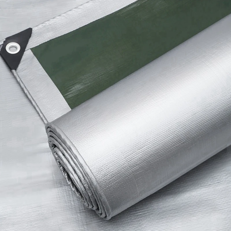 180 GSM Strieborná zelená PE plachta záhrada s balkónom altánok nábytok vodotesný pokrývka plachty s gromami