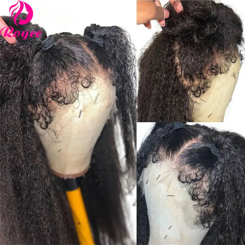 180 Hustota Transparentné výstredné priame parochne 4C 13x6 Lace predná parochňa vopred vytrhnutá pre ženy ľudské vlasy parochňa prírodná vlasová línia