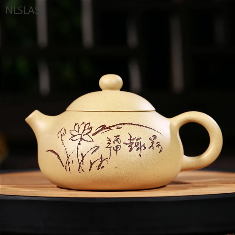 180 ml autentické Yixing Purple Clay Teapot Ručne maľovaná surová rudná sekcia bahenná kanvica domácnosť Zisha Tea Set Filter Beauty Teaware