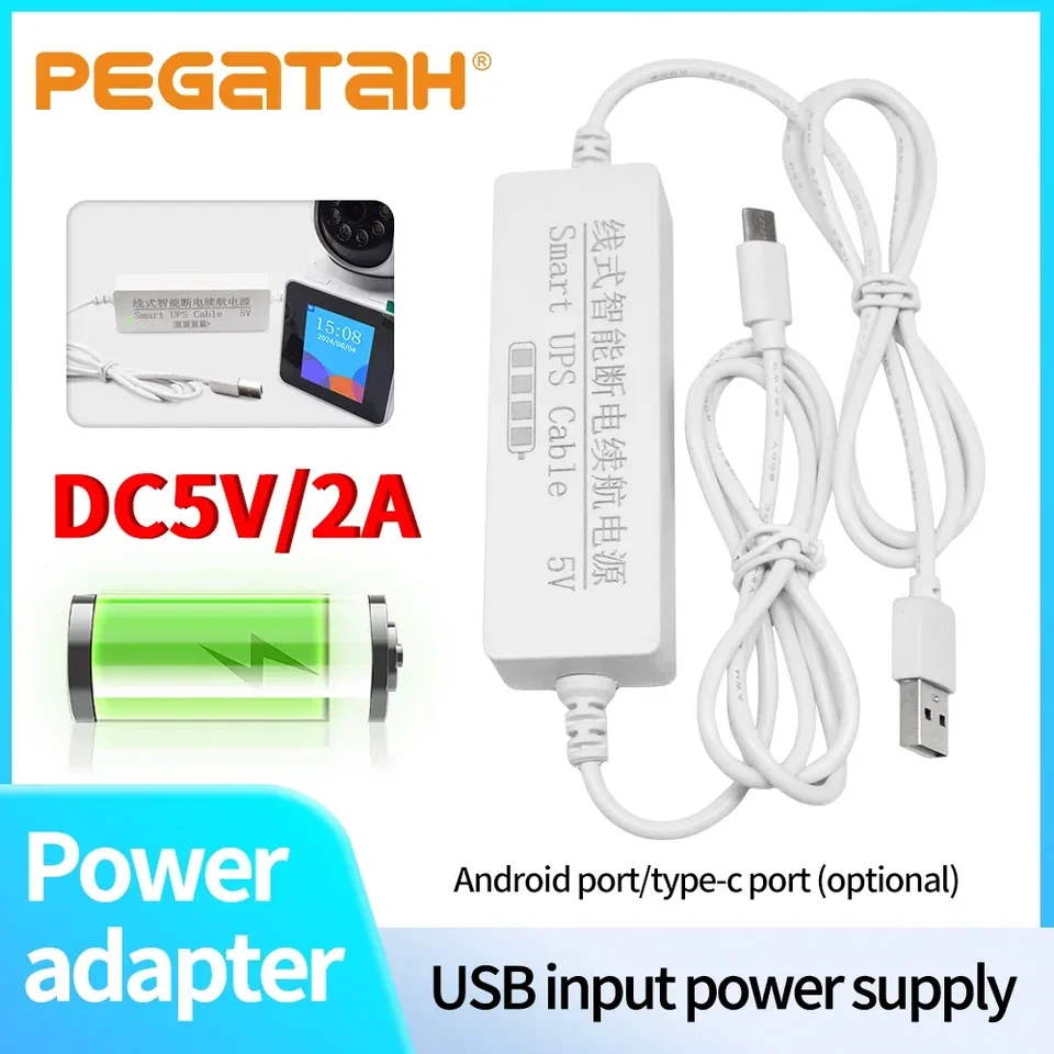 1800 mAh UPS Batéria zálohovanie 5V Neurobiteľné napájacie napájanie vstavané fotoaparát s batériou Video poskytuje zálohovanie núdzového napájania