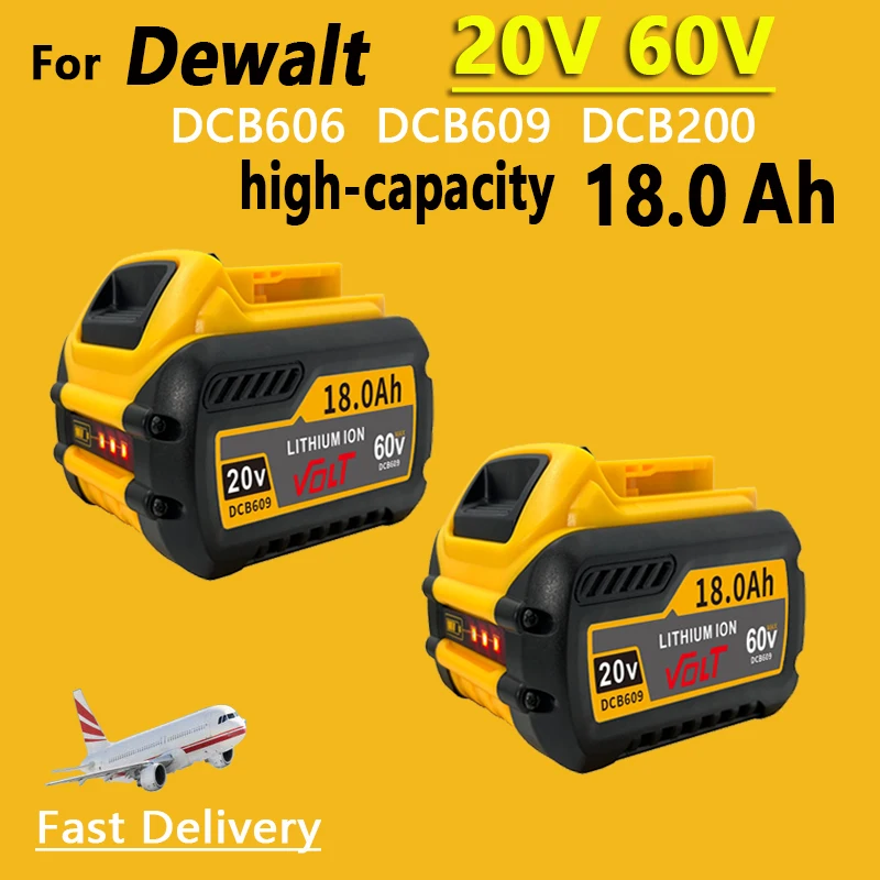 18000 mAh batéria DCB200 Max pre FlexVolt pre Dewalt DCB606 DCB205 DCB206 DCB209 DCB182 EAKTIONAL BATTÁNA 20V/60V