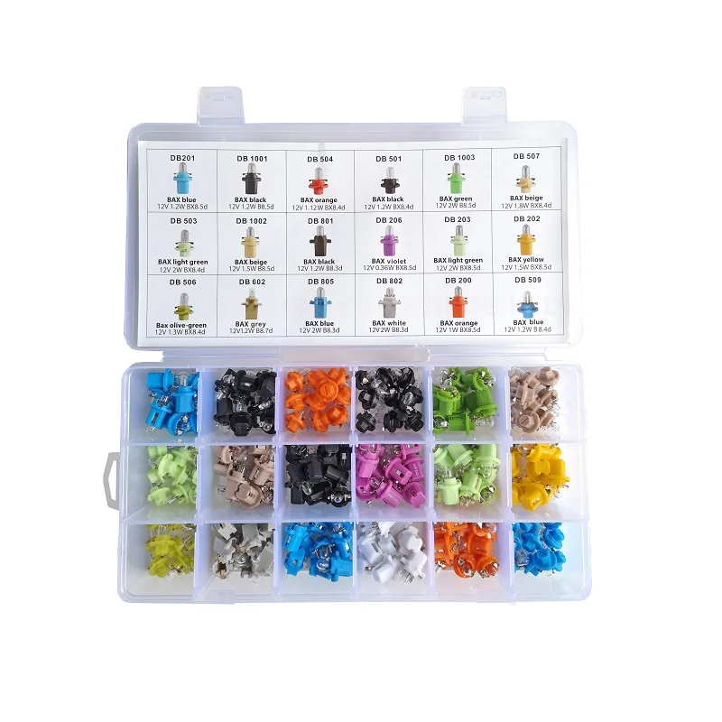 180pcs T5 B8.5d BX8.4D B8.3d 12V 1.2 W lnternal prístrojové žiarovky BX8.5D B8.7D Automatické prístrojové prístrojové zariadenie Svetlo prístrojov