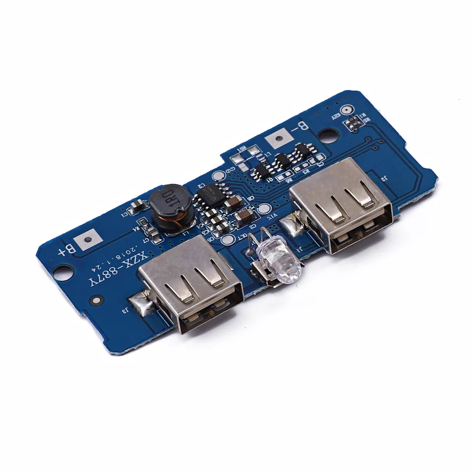 18650 Dual Micro USB 3,7 V až 5V 2A Zostava mobilný solárny ovládač Power banka Littium Battery Battery PCB doska DIY Modul
