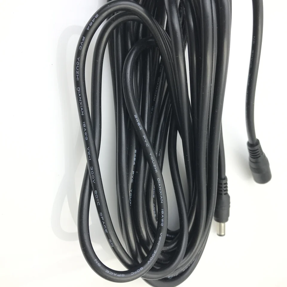 18awg DC Power zátky 5,5 x 2,1 mm muža do 5,5 x 2,1 mm ženský kábel adaptéra CCTV 12V 10A napájacie kábely 0,5 m/1,5 m