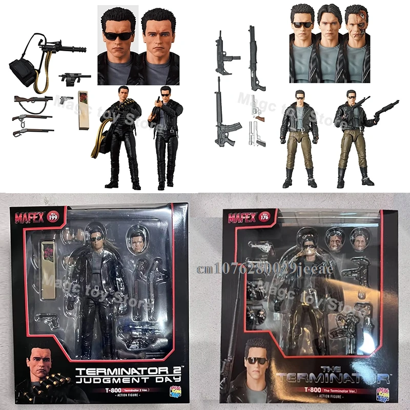 18cm Mafex 176 199 Mafex Terminátor 2 Deň úsudku T-800 6-palcová akčná figúrka Model Model Hray Birthday Darček pre priateľov