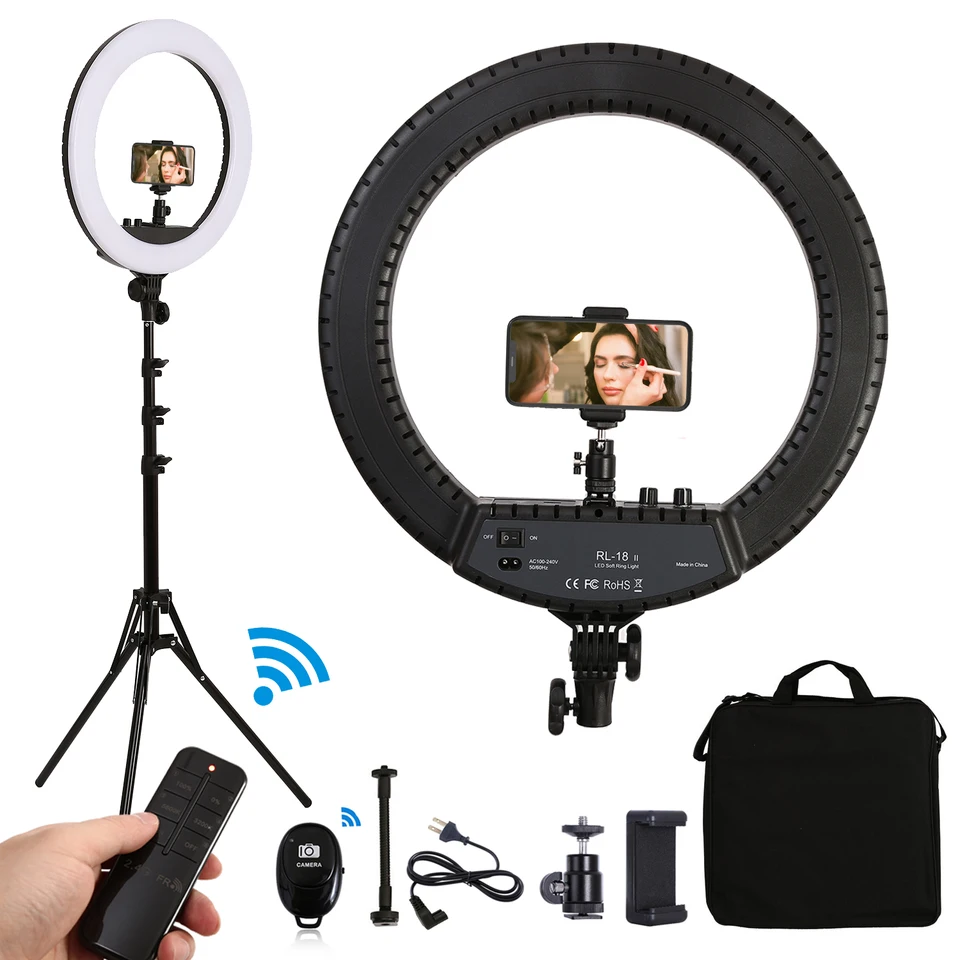 18inch 55W Photo Studio LED krúžkové svetlo 45 cm telefonické fotoaparát s veľkým krúžkovým lampou s statívom profesionálnym pre video tiktok youtube
