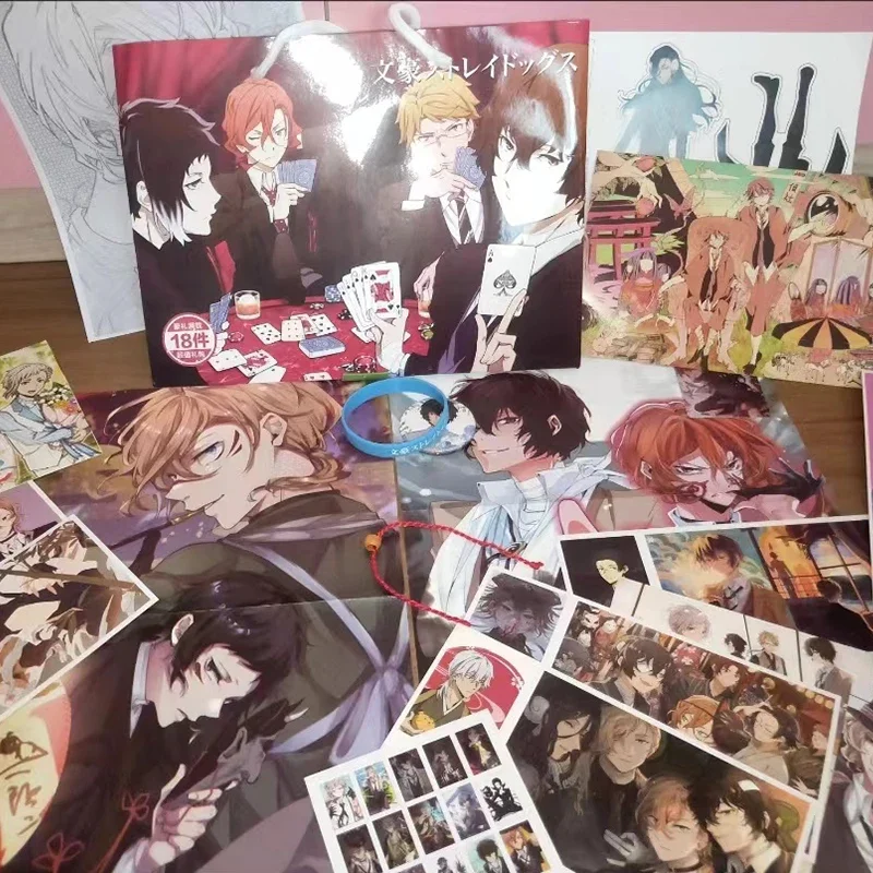 18ks/set Cute Anime Lucky Gift Bag Cards Cards Plaget Stickers Bookmark