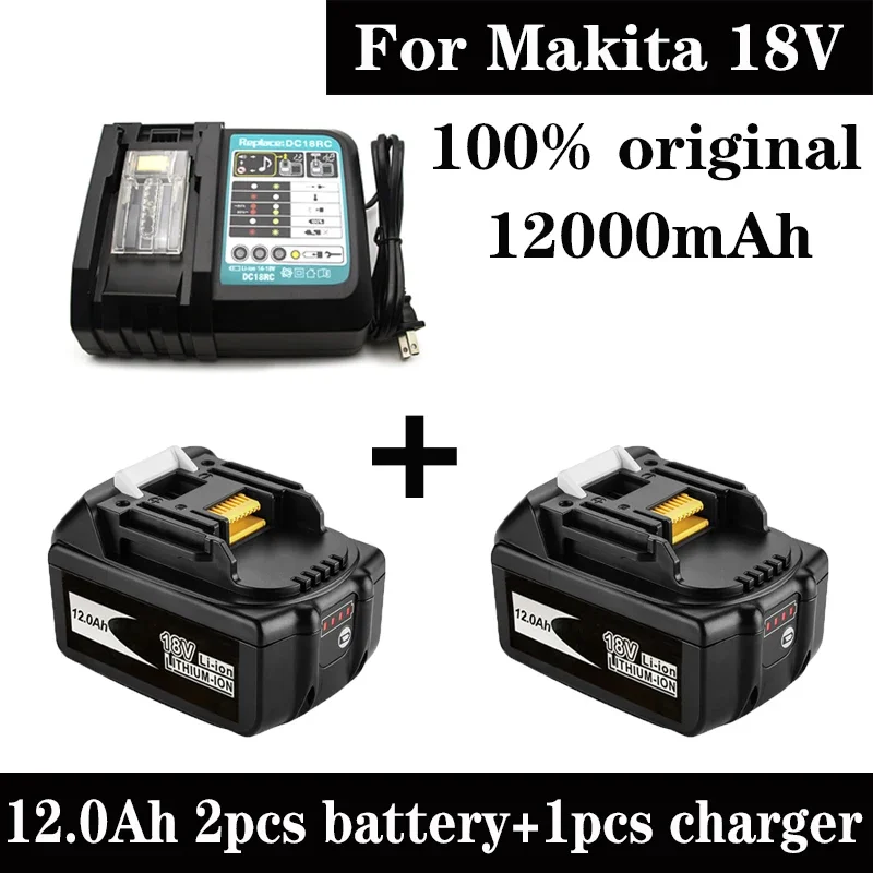18V 12.0AH pre originál Makita s LED lítium -iónovými náhradami LXT BL1860B BL1860 BL1850 Makita Nabíjateľná batéria napájacieho nástroja