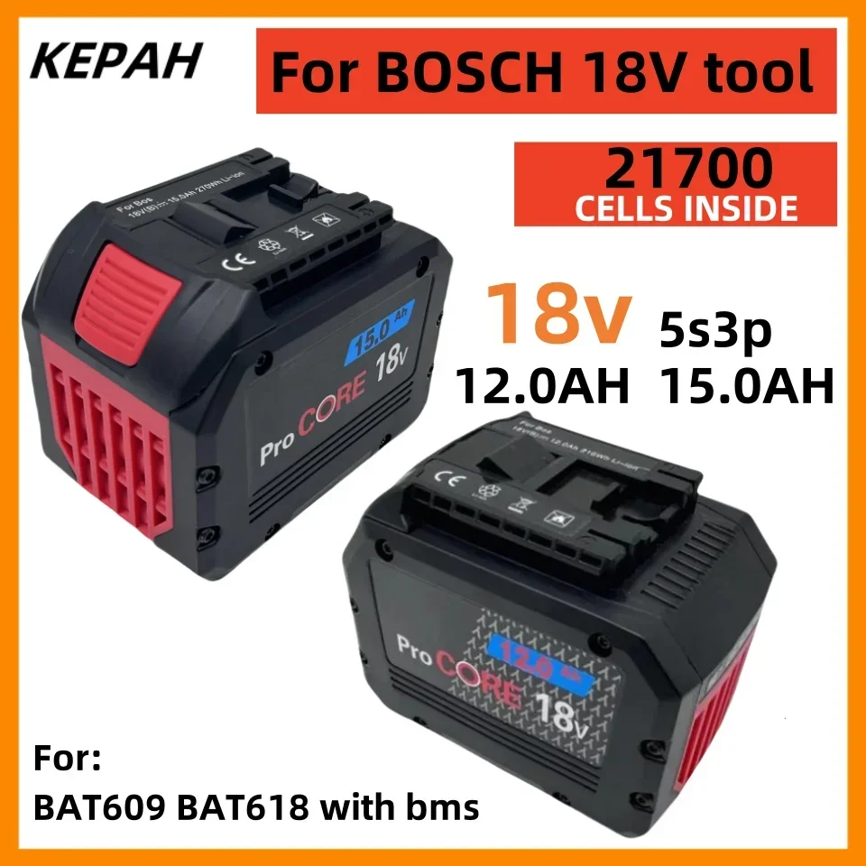 18V batéria 12AH 15AH pre elektrickú vŕtačku Bosch 18v 21700 Nabíjateľná li-iónová batéria BAT609, BAT609G, BAT618, BAT618G, BAT614