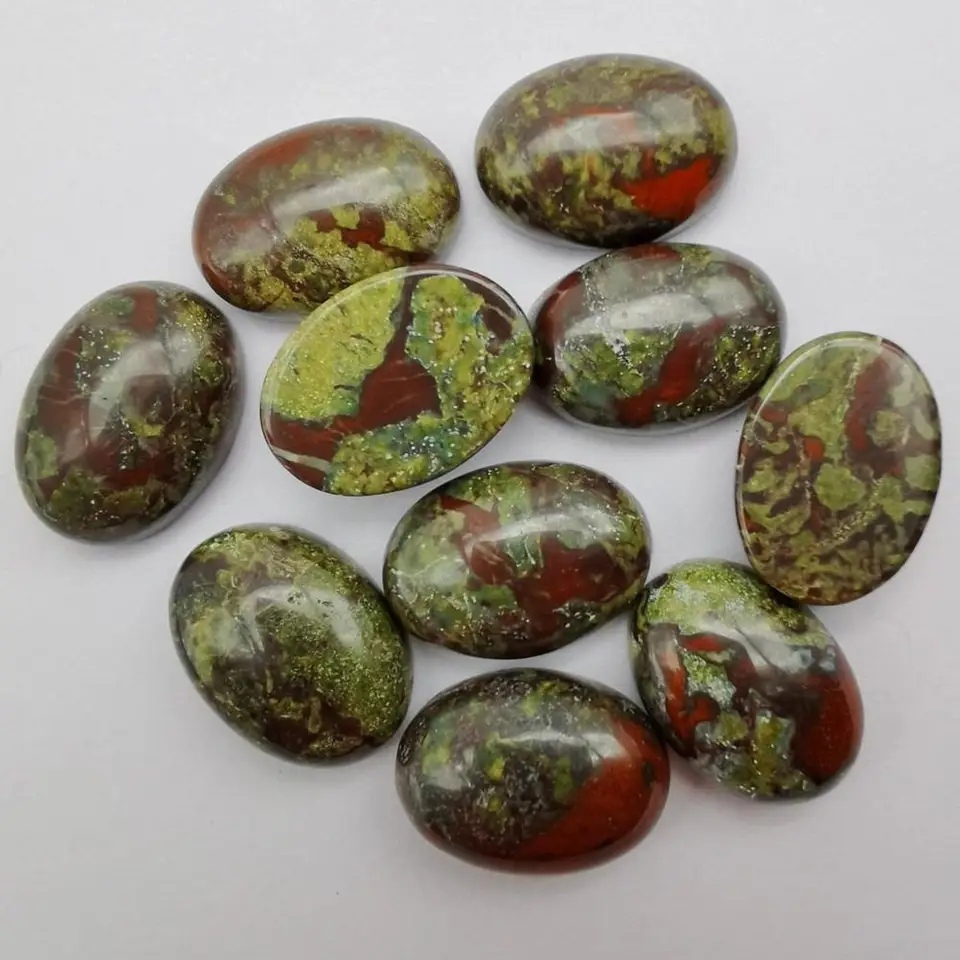 18x13mm Dragon Blood Stone Oval Cab Cabochon Jewelry For Woman Gift Bead (10 ks/veľa) H025