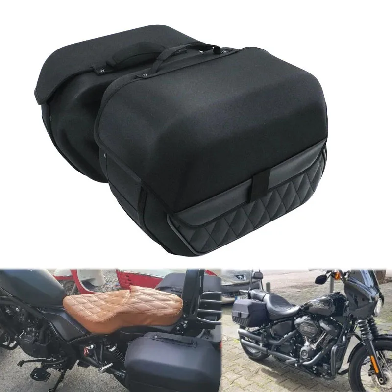 19.5L motocyklové sedlové tašky PU kožené vodotesné sedlové tašky Storage Storage pre Honda CMX500 Rebel 2016-2024
