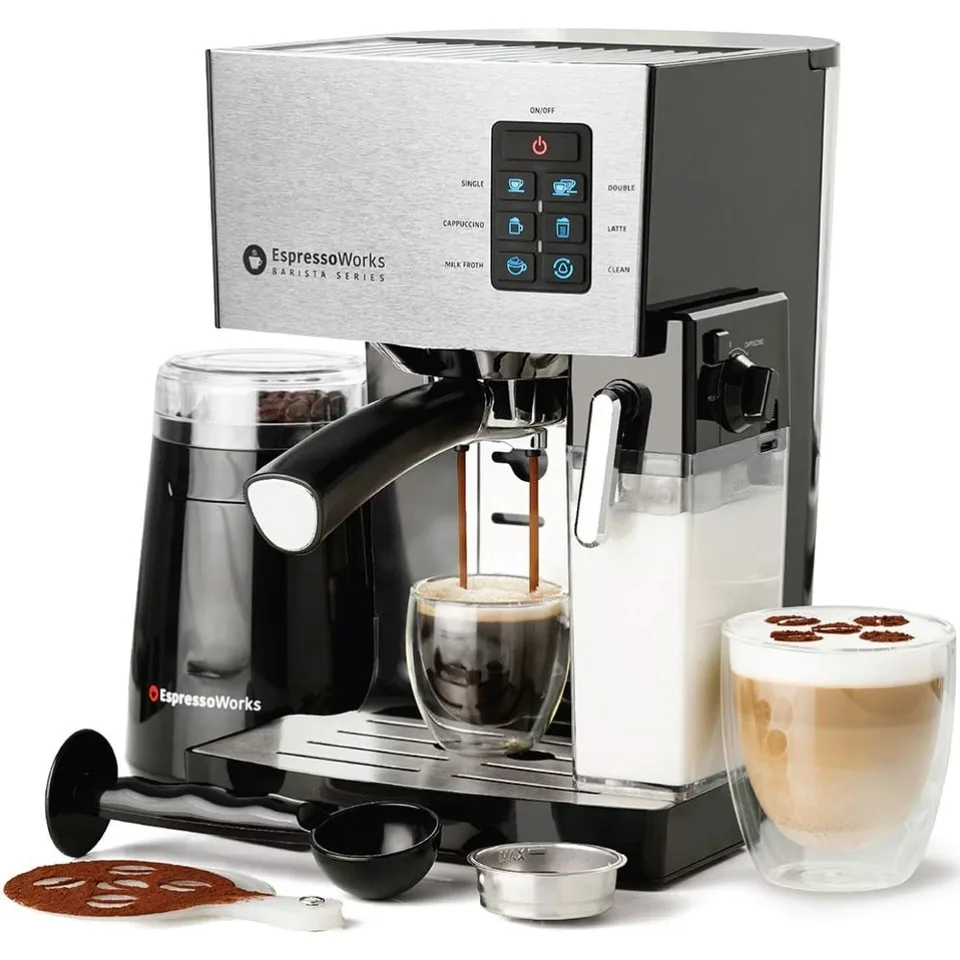 19-bar Espresso, cappuccino a Latte Maker 10-dielna sada-Brew cappuccino a Latte s jedným tlačidlom