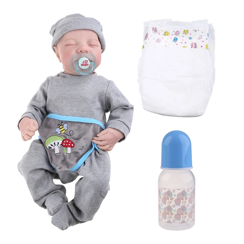 19 v realistickom pre bábiky zatvorené oči spánok chlapec Soft Vinyl Silikone Baby novorodenca hračky pre deti pre deti
