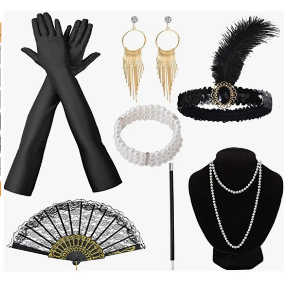 1920 Cosplay Hair Accessories Vintage Charleston kostým Gatsby Party Feather Hadpie kader