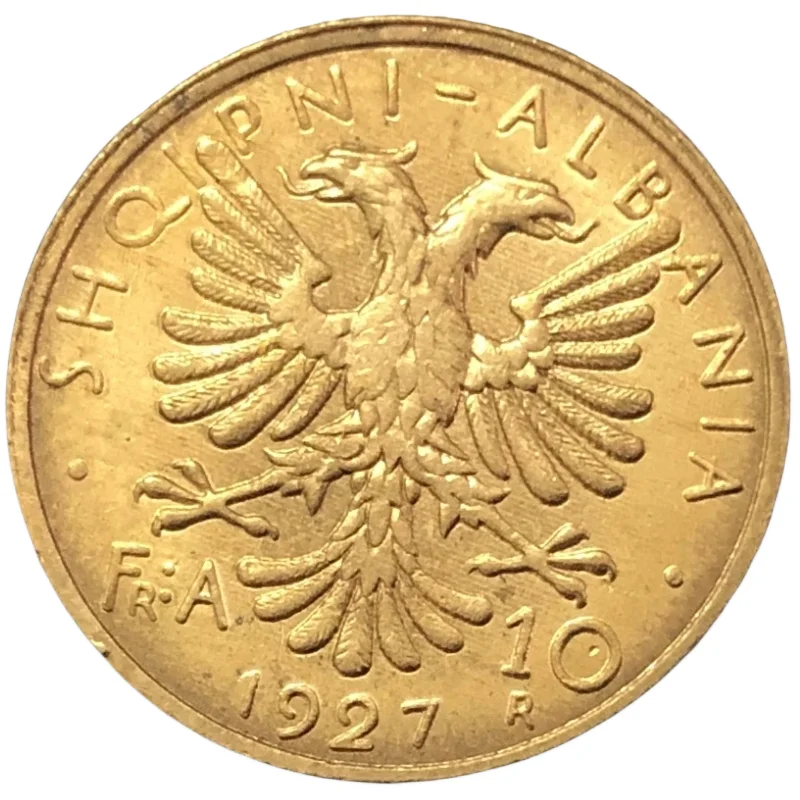 1927 Albánsko 10 Kópia Gold Coin Franga Ari-Zog