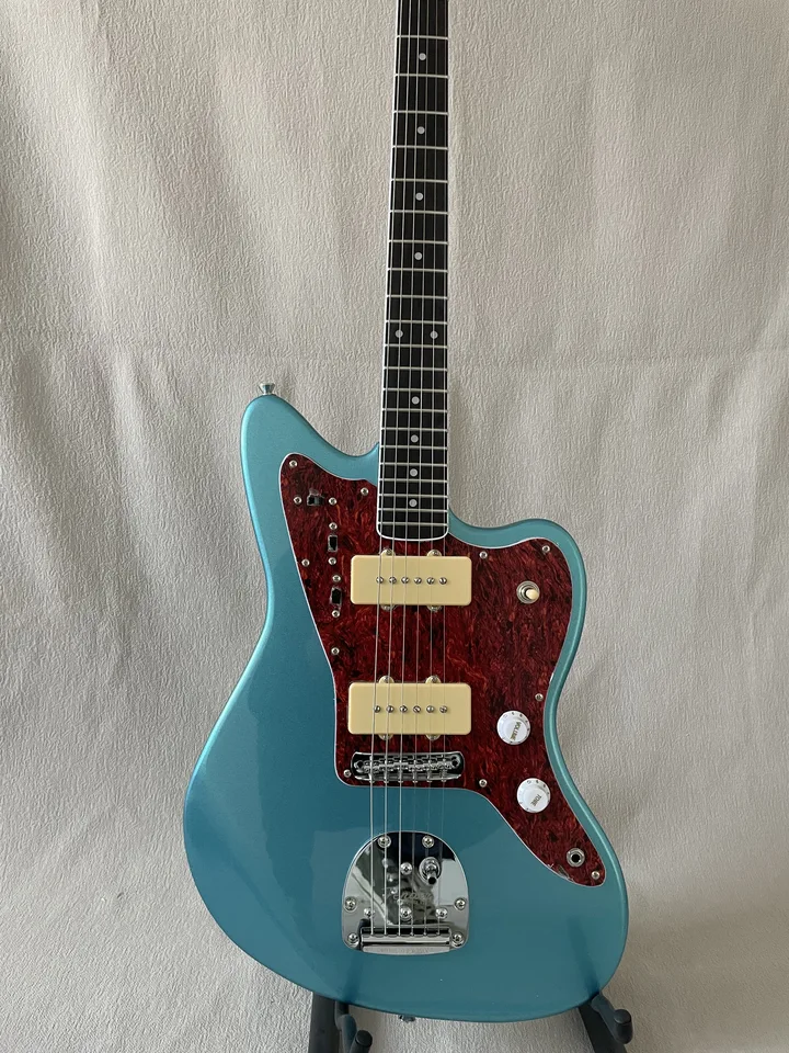 1959 Jazzmaster Journeyman Metallic Green Electric Guitar Wide Lollar Lollar Pickups, Alder Body, Red Pearl Pickguard, Vintage Tuners