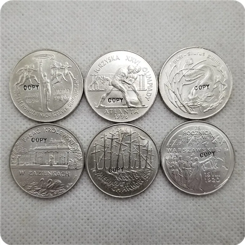 1995 Poľsko 2 ZLOTE PLNÁ Sada 6 mincí Pamätné mince CONE CONE CONE CONES CONELIBLE
