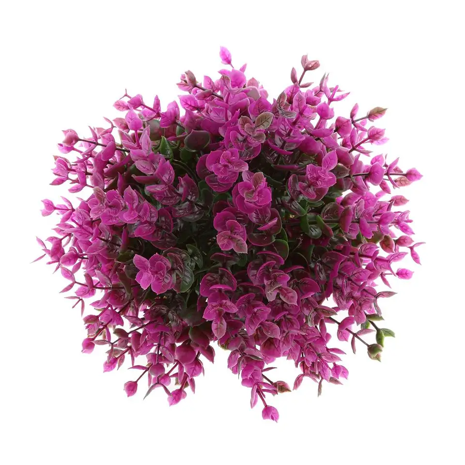 19cm umelý eukalyptus lopta vonkajšia topiary rastlina bush terasa purpurová