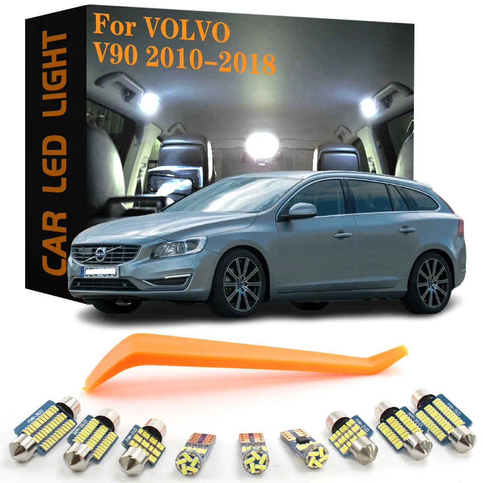19PCS CANBUS Auto Príslušenstvo LED interiérové ​​svetlá pre Volvo V60 2010 2012 2012 2013 2014 2015 2016 2017 2018 2018 Žiadna chyba Automatické lampy