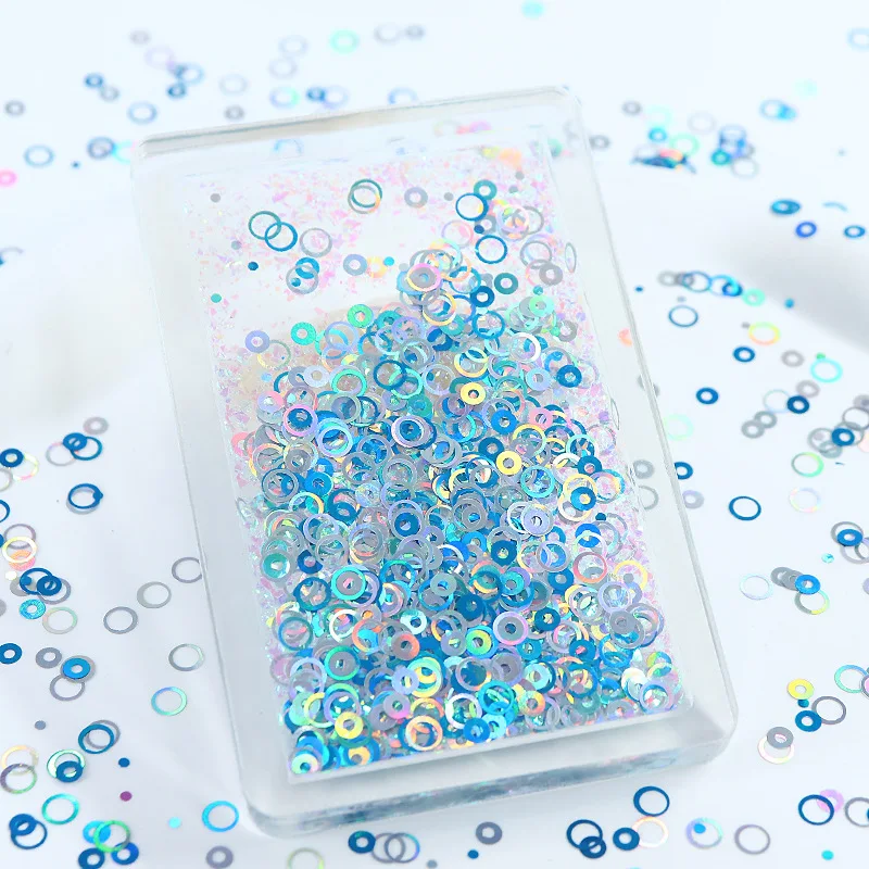 1BAG HOLOPHIC DUTH ROUND FLOUSY EPOXY ŽIVODNÁ POLADNÁ MATERIÁL laserový kruh živice FLAKE FLAKY