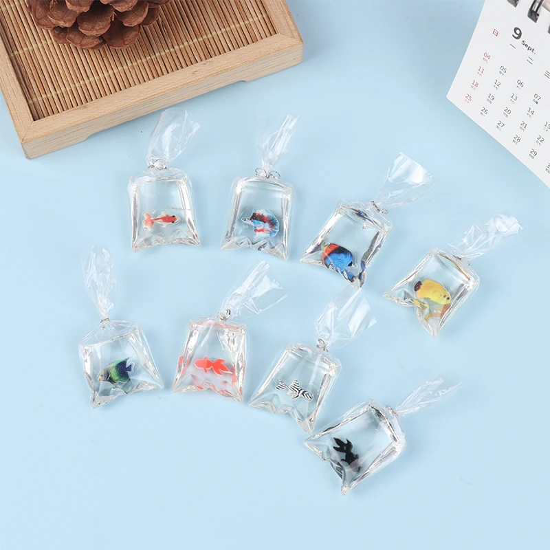 1Box ​​1:12 Dollous Miniatúrne ryby Tank Ryby Ryby Roztomilé okrasné ryby Domov akvárium dekorácie hračiek Doll House doplnky