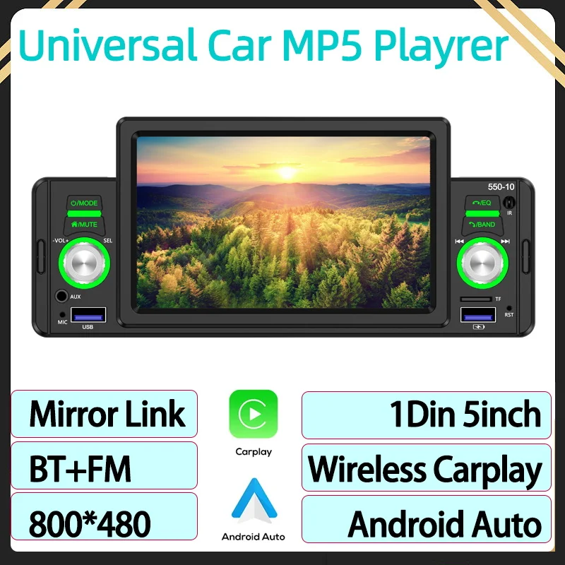 1Din CarPlay a Auto 5inch MP5 Automobilie Radio Multimedia Video Player Bluetooth Mirrorlink FM Stereo pre Toyota Volkswagen Nissan Radio Radio