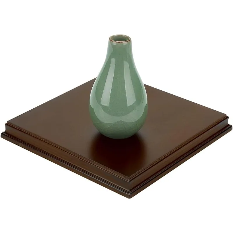 1konut kokosové hnedé štvorcové drevené stojany Base 6,79x6.79x0.7 Drevená základňa s OGEE Edge Wood Display Base pre drahokam a šperky