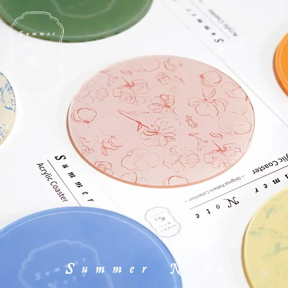 1kry akrylové tácky kreatívna tuhá farba tepelná izolácia odolná podložka Domov jednoduchý vodotesný a nekĺzavý rohož Round Tray Set
