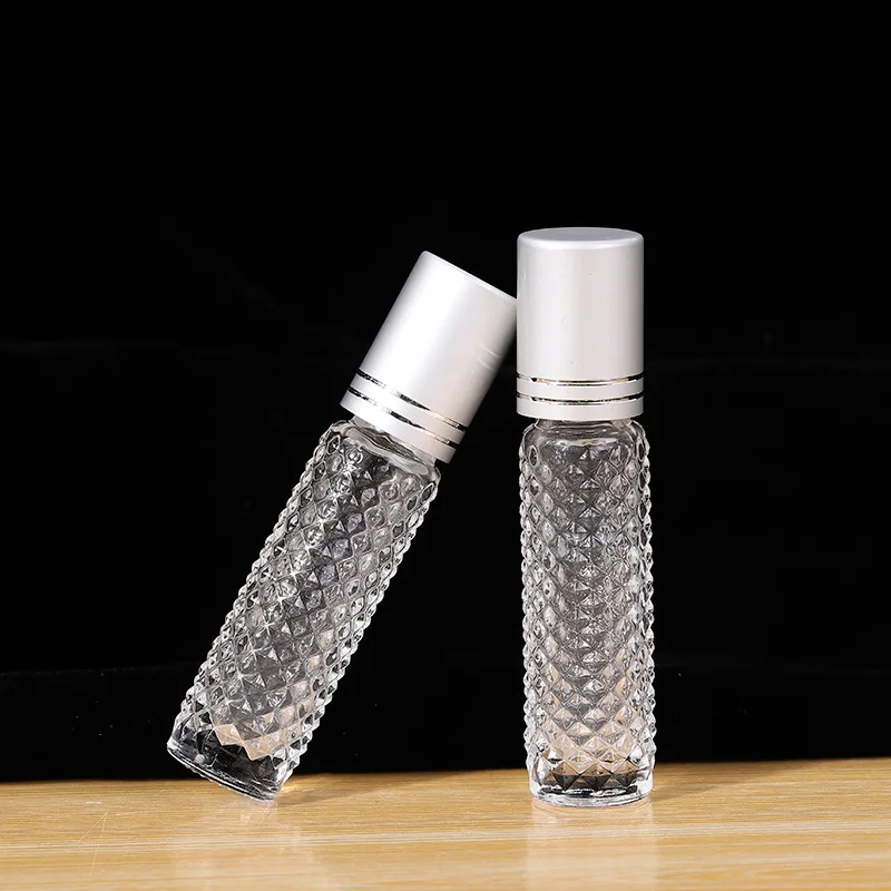 1ks 10 ml sklenených fliaš na valcové fľaše pre éterické oleje Prázdne doplňovateľné čisté masážné masáže na kontajnery Nové