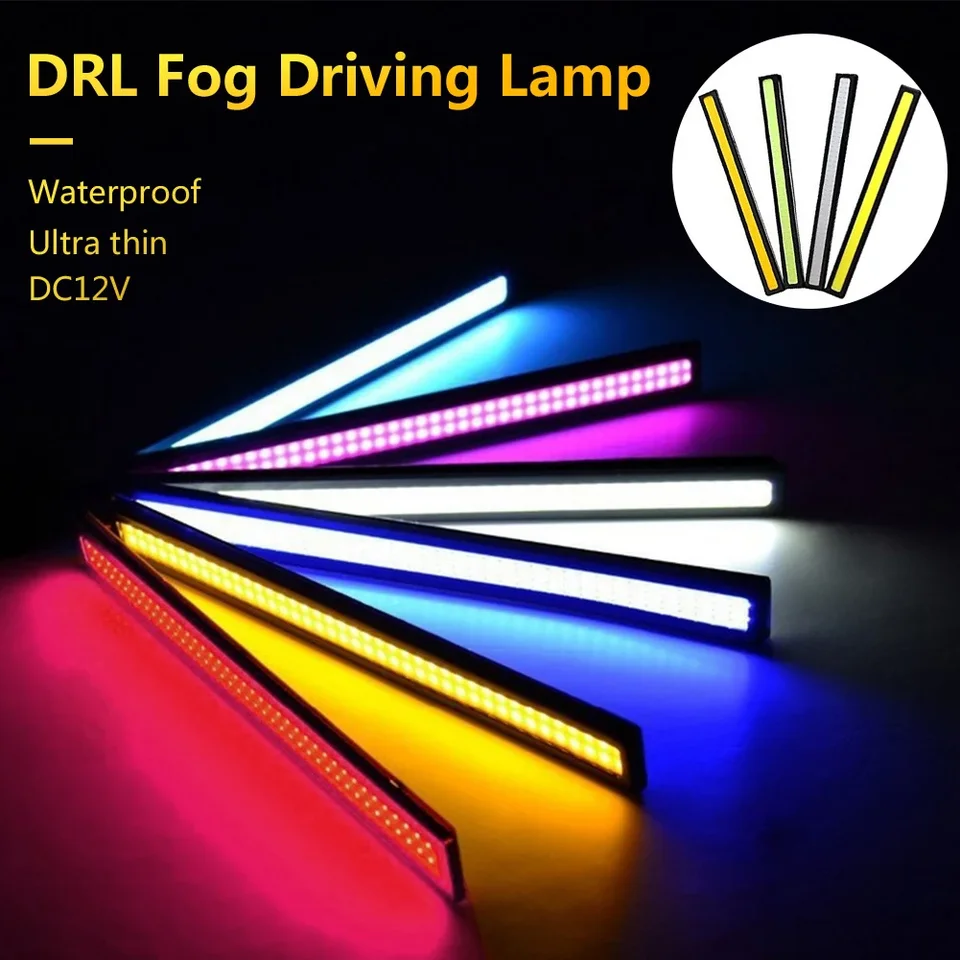 1ks 17cm biele/ľadové modré LED auto DRL COB hnacia hmlová lampa Auto nepremokavá aktualizácia Ultra Turn Signal Light