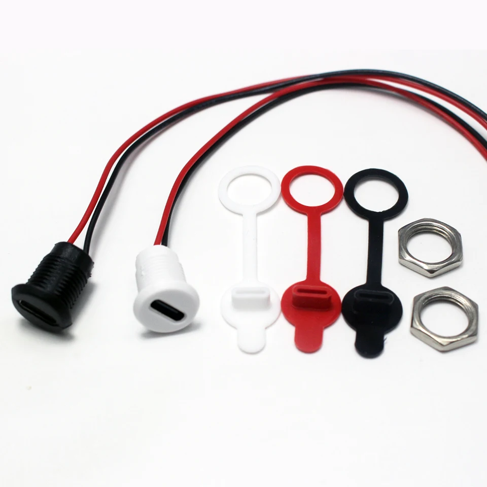 1ks 2/4/5pin USB-C konektor typu C nepremokavý s pH 2.0 Blokovací panel Montáž TPC Vodotesný rýchly nabíjanie konektorov