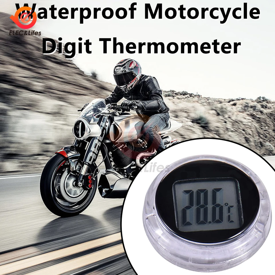 1ks -20 ~ 70 ℃ Mini vodotesný teplotný snímač motocykla lepidla automobilu namontované na batérii s batériou