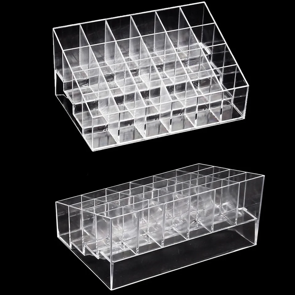 1ks 24 jamiek akrylové priehľadné kryštály Pigmentové šálky šálky make -upu tetovanie atramentu Cup Storage Container Držiak stojan na stojan na stojan
