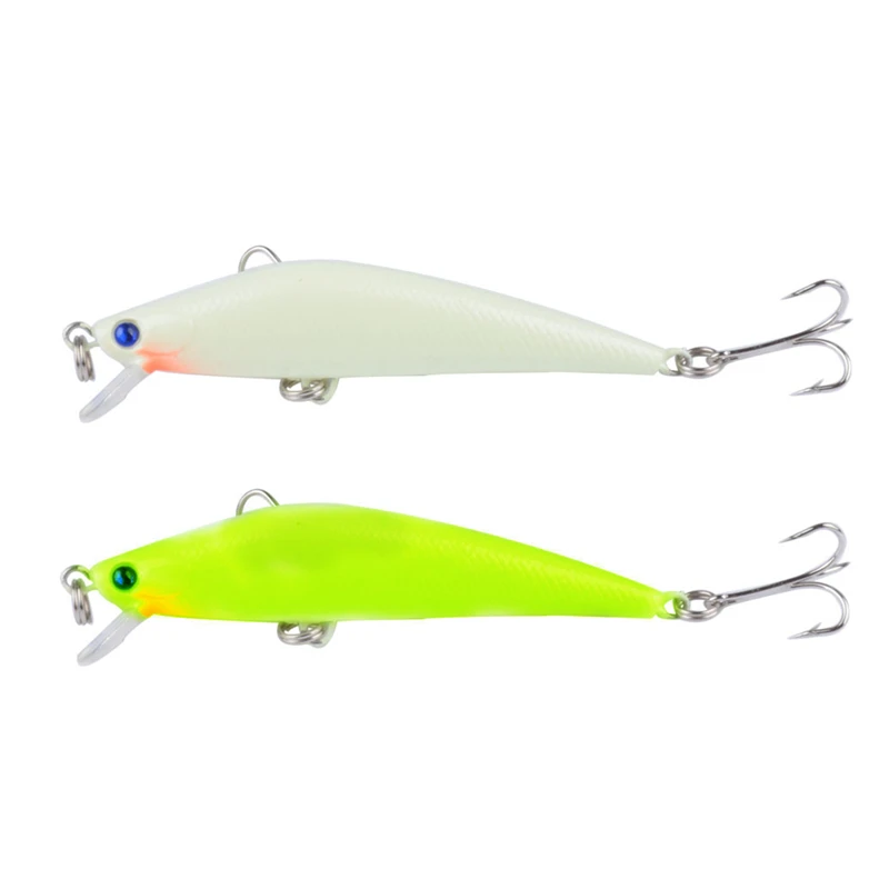 1ks 3D svetelné nočné rybolovné návnady 8 cm 8g Bass Minnow Lúry s výškovými háčikmi umelé tvrdé kľuky Pike Carp Pesca Tackle
